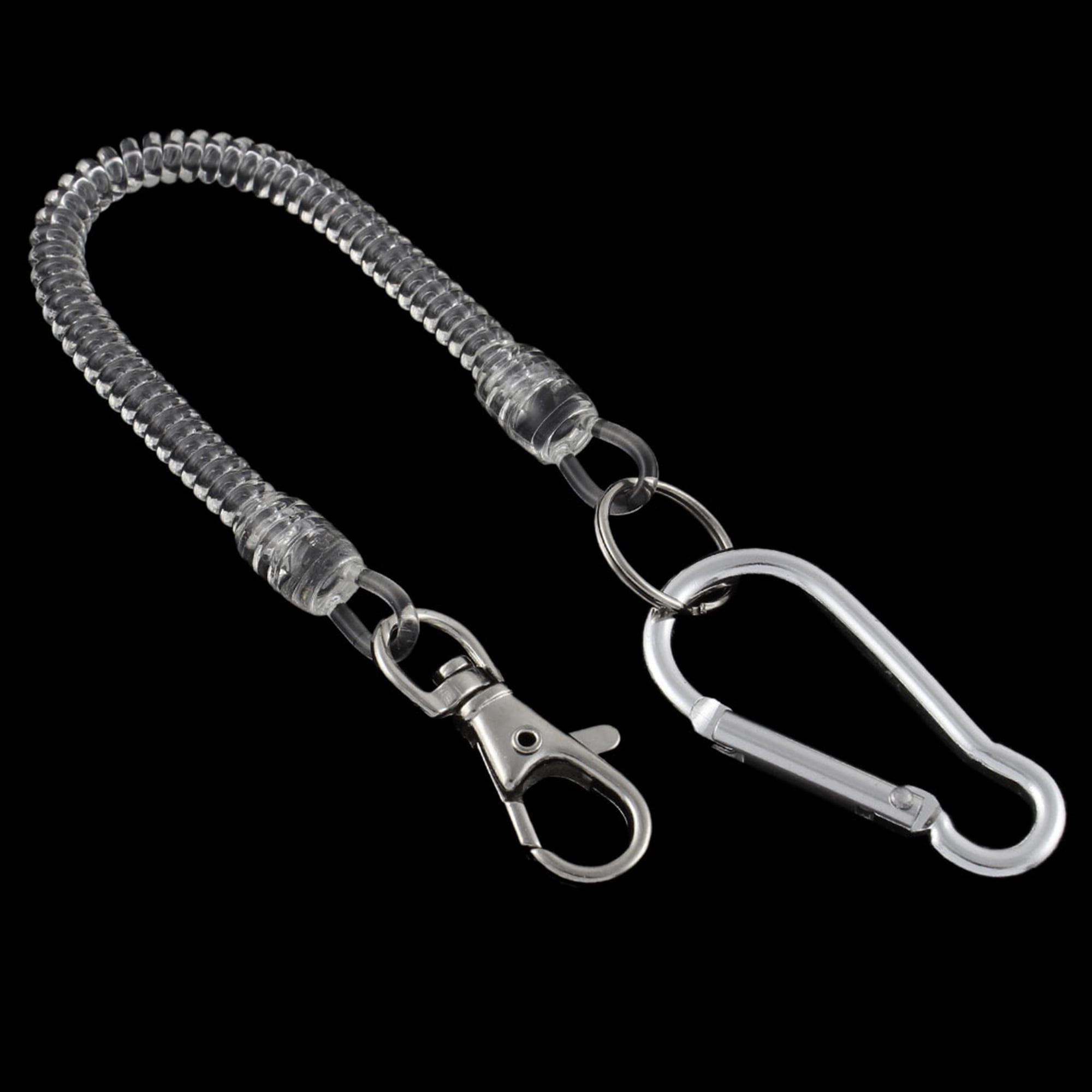 Unique Bargains Retractable Spiral Spring Coil Keychain with Lobster Clasp Carabiner Hook