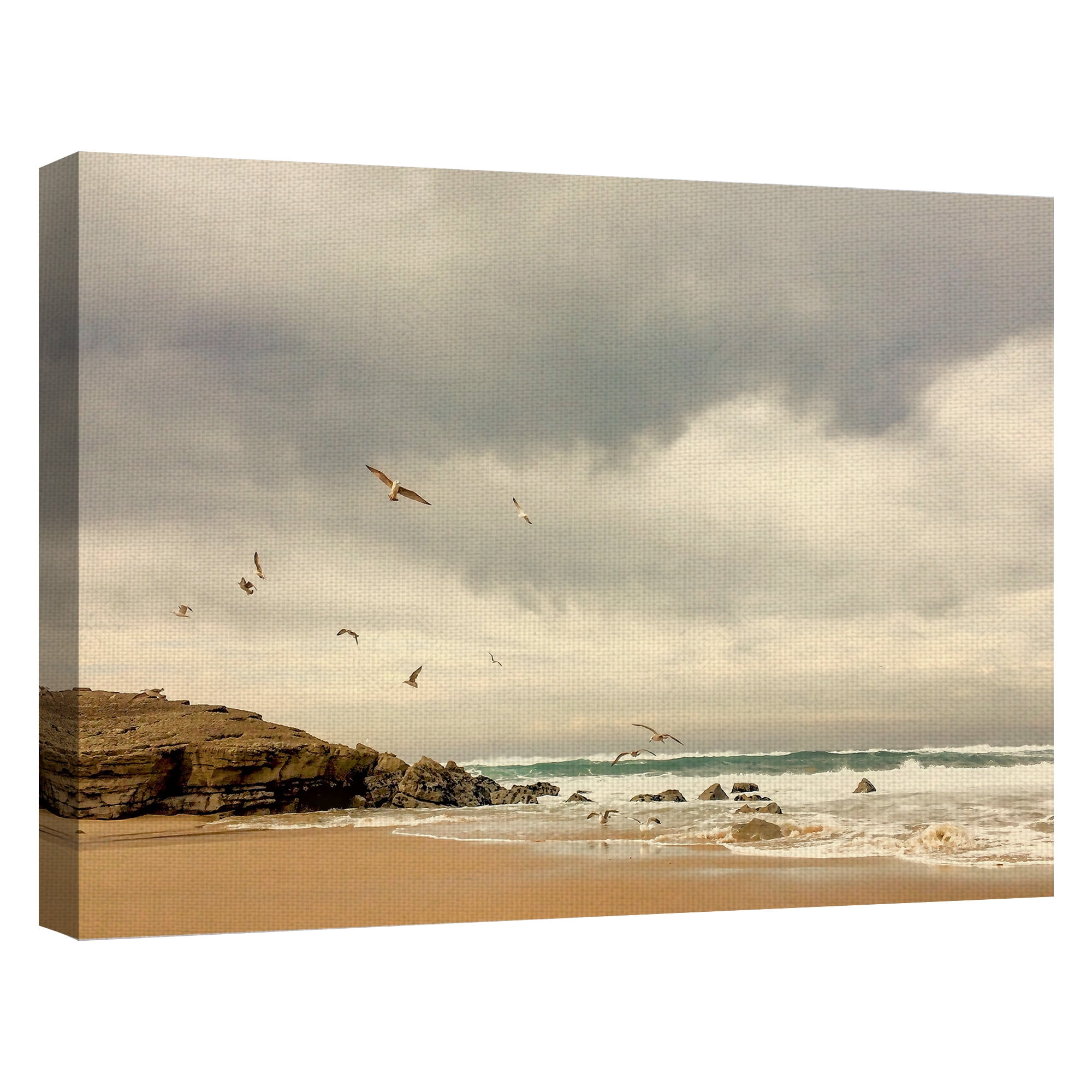 Masterpiece Art Gallery Dawn Beach Flight Seagulls Canvas Art Print 18" x 24"