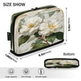 thumbnail image 3 of Standing Pencil Case with Base Large Capacity Stationery Pouch Pen Bag with Zipper for Women Men Vintage White Camellias, 3 of 7