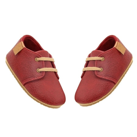 

Baby Boys and Girls Spring and Autumn Prewalker Shoes Fashion Solid Color Leather Shoes Casual Anti-slip Soft Soled Walking Shoes