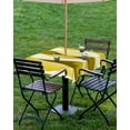 thumbnail image 4 of Fsddascl Yellow Stripes Outdoor Tablecloth - 54x54 Inch Square Dining Table Cover, Retro Farmhouse Gradient Ripple Pattern Waterproof Outdoor Table Cloth with Umbrella Hole & Zipper for Picnic/Patio, 4 of 7