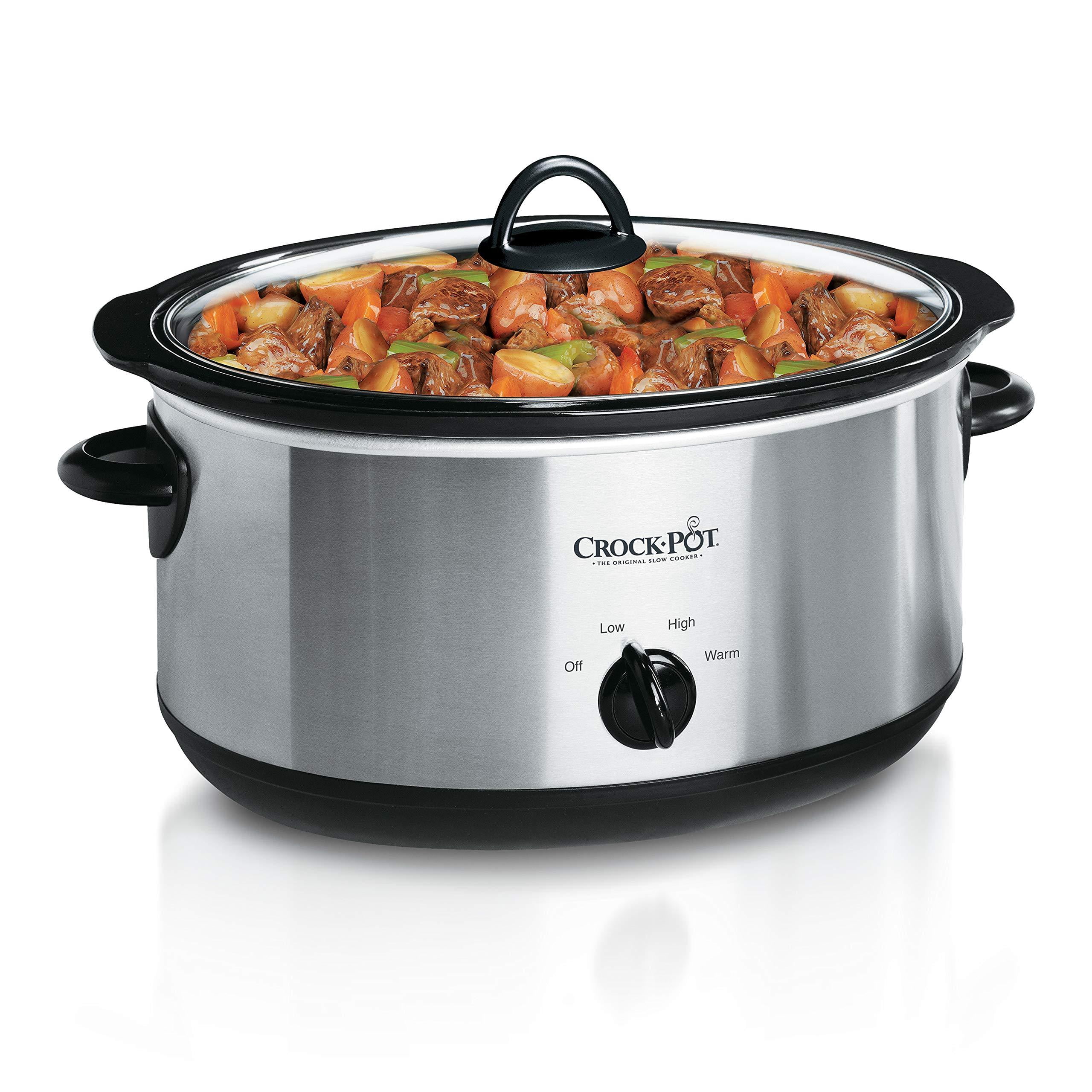 Crock Pot 5 Quarts Oval Silver Stainless Steel Manual SLOW COOKER