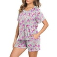 thumbnail image 2 of DreamFish Women's Summer Short Sleeve Top and Shorts Pajama Ladies Soft Pjs Lounge Set with Pockets, 2 of 5
