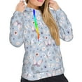 thumbnail image 5 of Yiaed Blue Butterfly Print Womens Casual Hoodies Crew Neck Long Sleeve Sweatshirts With Pocket Pullover Tops Women's Hooded Sweatshirt-Medium, 5 of 5