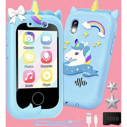 Kids Smart Phone Toy for Boys (Blue) - Real Working Play Cell Phone, Toddler Learning Toy, Christmas & Birthday Gifts for Kids Ages 3-10