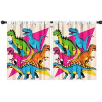 Blackout Kids Curtains,Cute Dinosaur Pattern Childrens Insulated Curtains Set Of 2,Bedroom Essentials,Toddler Room Decor 42x54in(106x137cm)