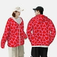 thumbnail image 3 of Rocae Red Love Heart Print Breathable Sun Protection Hoodie Quick-Dry Lightweight Long Sleeve Hoodie Unisex Running Sports Shirt X-Large, 3 of 9