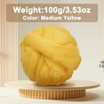 thumbnail image 2 of Uxcell 3.53oz Wool Roving Yarn Felting Wool Fiber for Needle Felting and Craft Supplies, Medium Yellow, 2 of 7