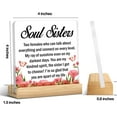 thumbnail image 2 of Soul Sister Gift For Women Friends, Besties Gift, Friendship Gift For Women, Soul Sister Acrylic Desk Plaque Sign Keepsake (With Wooden Stand), 2 of 6
