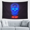 thumbnail image 1 of DouZhe Dazzling Neon Lights Skull Tapestry Modern Wall Hanging Tapestries Dorm Room Home Decor, 60" x 40", 1 of 7