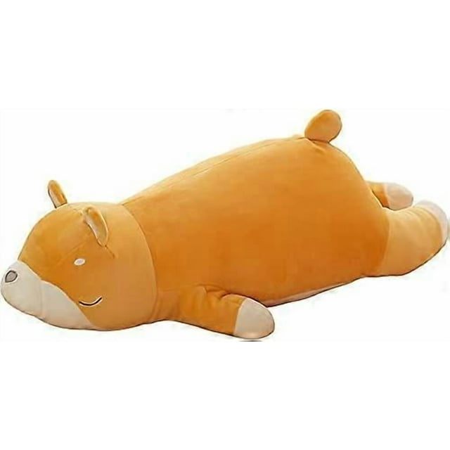 22" Sleeping Shiba Inu Plush Pillow Stuffed Animal Throw Pillow,Hugging Pillow Comfort Cushion Soft Plushies Toy for Daily Home Decor Gift for Kids or