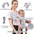 thumbnail image 3 of Shiaon Portabebés para recién nacidos y niños pequeños, acogedor portabebés (7-30 libras), portabebés fácilmente ajustable, portabebés ligero, portabebés, portabebés para todas las posiciones, gris, 3 of 5