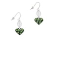 thumbnail image 2 of Delight Jewelry Silvertone Lime Green Cheetah Print Heart Silvertone Leaf French Earrings, 2 of 5