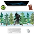 thumbnail image 3 of Extended Mouse Pad, XXL Gaming Mouse Pads, Large Big Mousepad Laptop Computer Keyboard Mat Desk Pad with Non-Slip Base Stitched Edge for Gaming Office, 35.4 x 15.7 inch, Watercolor Sasquatch, 3 of 6