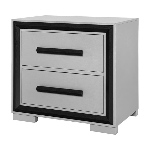 Global Furniture USA Amelia Grey/Black Nightstand, Black, 1 Count