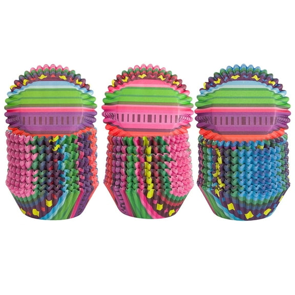 600 Pcs Cupcake Paper Liners Set Mexican Style Colored Baking Cups Regular Model Cupcake Holders for Party Decorations