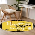 thumbnail image 4 of Yellow Bees Round Area Rug 3.3Ft Washable Circle Rugs for Dining Room Table, Spring Summer Watercolor Honey Textured Non-Slip Carpet Floor Mats Indoor Outdoor Carpet Runner Aesthetic Home Decor, 4 of 8