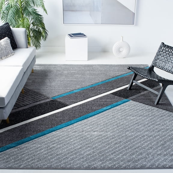 Safavieh Hollywood Gorden Abstract Area Rug, Gray/Teal, 9' x 12'
