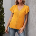 thumbnail image 5 of Lindreshi Short Sleeve Shirts for Women Women Summer Fashion Casual T-Shirt V-Neck Short Sleeve Tops Blouse, 5 of 6
