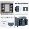 thumbnail image 2 of 36 inch Bathroom Vanity with Top Sink, Modern Bathroom Storage Cabinet with 2 Soft Closing Doors and 2 Drawers, Single Sink Bathroom Vanity, Bathroom Furniture Set with Mirror Cabinet (Blue), 2 of 9