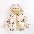 thumbnail image 2 of Bysome Toddler Girls Coat Baby Boys Winter Cartoon Windproof Hooded Warm Outerwear Jacket Long Sleeve Crew Neck Cute Print Kids Coat Beige Size 2-3 Years, 2 of 2