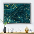 thumbnail image 3 of Designart 'Golden Glitter With Dark Blue Marble' Modern Framed Art Print, 3 of 4