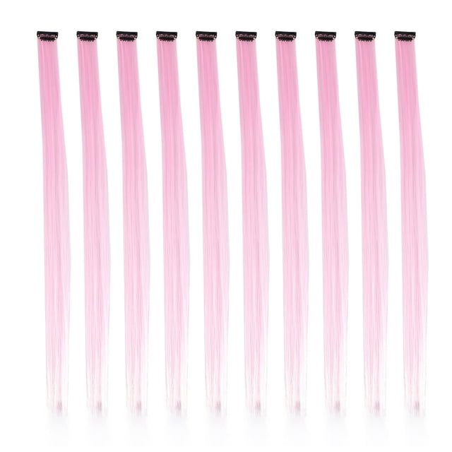 HLONK Hair Extensions Clip Human Colorful Colored Extension Pieces Rainbow Long One Piece Straight