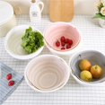 thumbnail image 3 of Inteprter Colador de cocina portátil para verduras, frutas, cesta de drenaje doble, cuenco, cesta de lavado, soporte, utensilios de cocina Cocina y Comedor Rosado Inteprter HA025631-02, 3 of 5