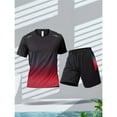 thumbnail image 5 of Six Piece Sports Suit Men's Running And Fitness Clothes Breathable Short Sleeved Ice Silky T-shirt Quick Drying Clothes Basketball Equipment Vest Summer Sports Gym Yoga Daily Wear Holiday Gifts, 5 of 12
