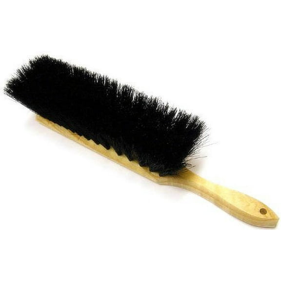 Braun Brush Counter Duster with Black Horsehair Bristles and Wooden Handle