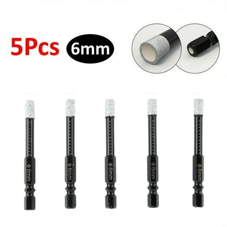 

BAMILL 5pcs 6mm Vaccum Brazed Diamond Dry Drill Bits Hole Saw for Marble Ceramic Tile