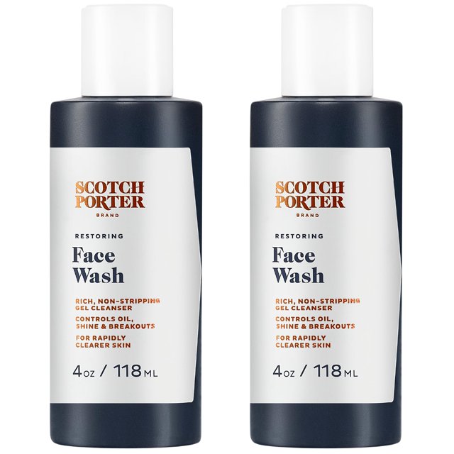 Jabón facial Scotch Porter, gel rico restaurador, 120 ml, paquete de 2 unidades, vegano
