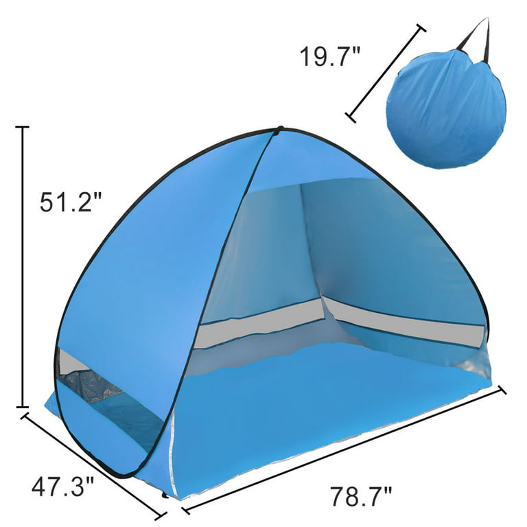 bølge Silicon Sovereign Portable Pop Up Beach Tent Sun Shade UV 50+ Protection Canopy Outdoor  Automatic Instant Tent Sun Shelters - Walmart.com
