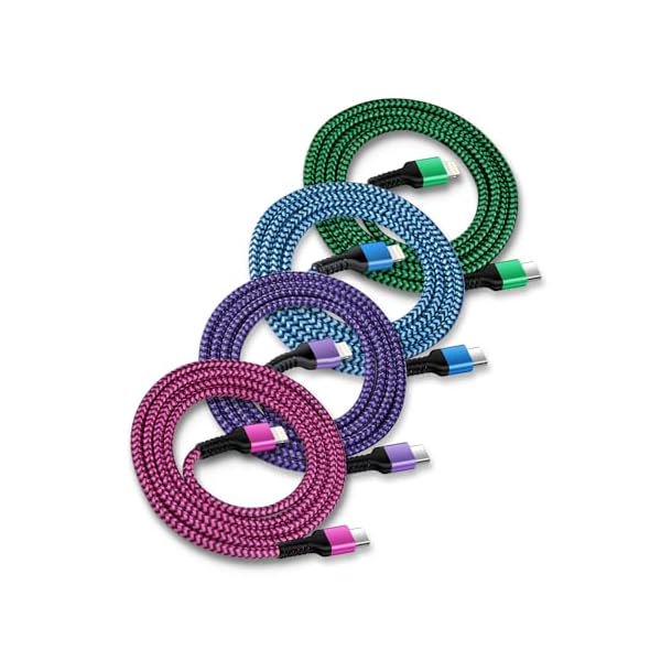 HAYAN USB C to Lightning Cable 5 Pack 6 FT MFi Certified iPhone Fast Charging Type C to Lightning Cable Nylon Braided iPhone Cord for iPhone 14 13 12 11 Pro Max Xr Xs 8 7 6 Plus and More