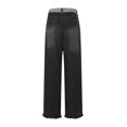 thumbnail image 5 of YDFCWXW Women's Jeans Fashion Y2K Vintage Straight High Waist Baggy Wide Leg Ripped Streetwear Casual Denim Pants (Black, XL), 5 of 9