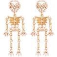 thumbnail image 1 of OUNONA 1Par Aretes Colgantes De Calavera Esqueleto Dorados Estilo Gótico Para Mujer, 1 of 8