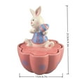 thumbnail image 3 of Huanglei Ceramic Rabbit Cookie Jar Animal Figurine Candy Storage Container Decorative Desktop Ornament, 3 of 5