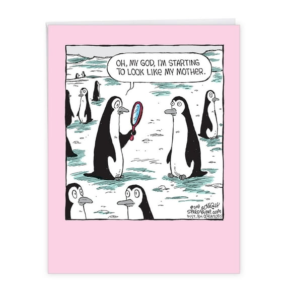 1 Big Funny Mother's Day Card (8.5 x 11 Inch) - Penguin Daughter Moms Day J6793MDG