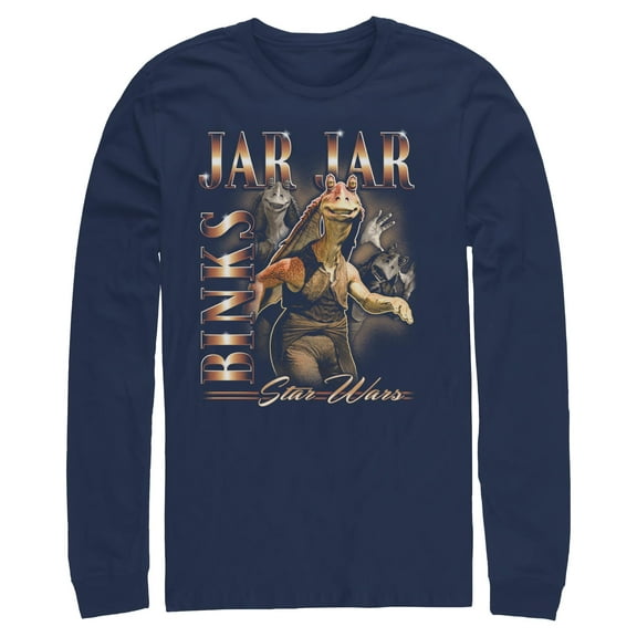 Mens Star Wars Jar Jar Binks Collage Long Sleeve Shirt