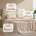 thumbnail image 5 of 4 Piece Queen Deep Pocket Bed Sheet Set, 16 Inches, Premium Microfiber Sheets - Beige, 5 of 7