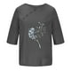thumbnail image 4 of Blusas de Manga Corta para las Mujeres Impresas Cuello Redondo Camiseta Casual, Blusa de Algodón de Imitación para las Mujeres, 4 of 4