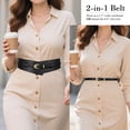 thumbnail image 3 of WHIPPY Women Wide Leather Belt for Dresses 2-in-1 Ladies Belts for Jeans Pants, 3 of 8