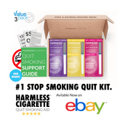 Harmless Cigarette,Tropical Fusion, Lemon & Mixed Berry,Quit Smoking Aid,3pk