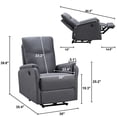 thumbnail image 7 of Electric Power Recliner Chair, Single Sofa Seat Chair with Recliner Function, Fabric Power Armchair Ergonomic Lounge Chair with USB Port, Recliner Single Chair for Small Living Room, Grey, 7 of 7