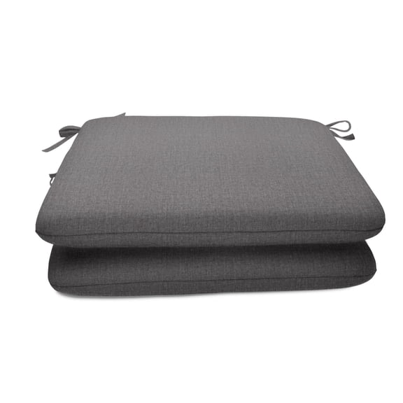 Casual Cushion Outdoor Chair Cushion, Sunbrella Fade & Water Resistant for Patio Dining Chairs, Kitchen & Porch Benches, 20"W x 20"D, 2" thick, Reversible, Cast Slate