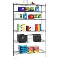 YRLLENSDAN Heavy Duty Garage Shelves and Storage, 6 Tier Metal Shelves for Garage Adjustable Wire Shelving Unit Rack Utility Shelf for Kitchen Home