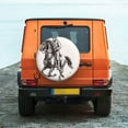 thumbnail image 4 of Haiem Spare Tire Cover , Wheel Cover with Cowboy Ride A Horse printed, Camper Spare Tire Cover Fit for Jeep Wrangler Rv SUV Truck Travel Trailer-17 inch, 4 of 8