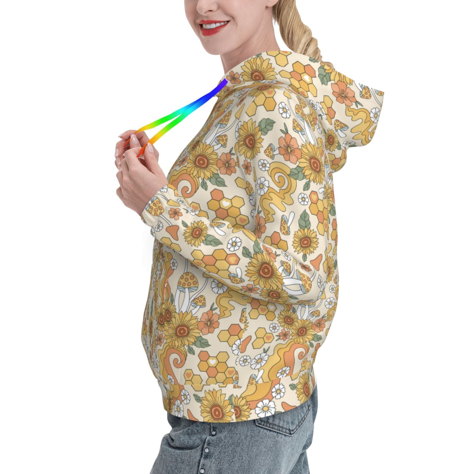 Haiem Retro 70s 60s Flower for Women's Fashion Hoodies