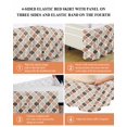 thumbnail image 6 of Ombre Brown Geometric Plaid Retro Abstract Morocco Gingham Bed Skirt Queen Size, Wrap Around Bed Skirting with Adjustable Elastic Strap, Dust Ruffle Pleated Bedskirts 16 Inch Drop for Bedroom Beds, 6 of 9