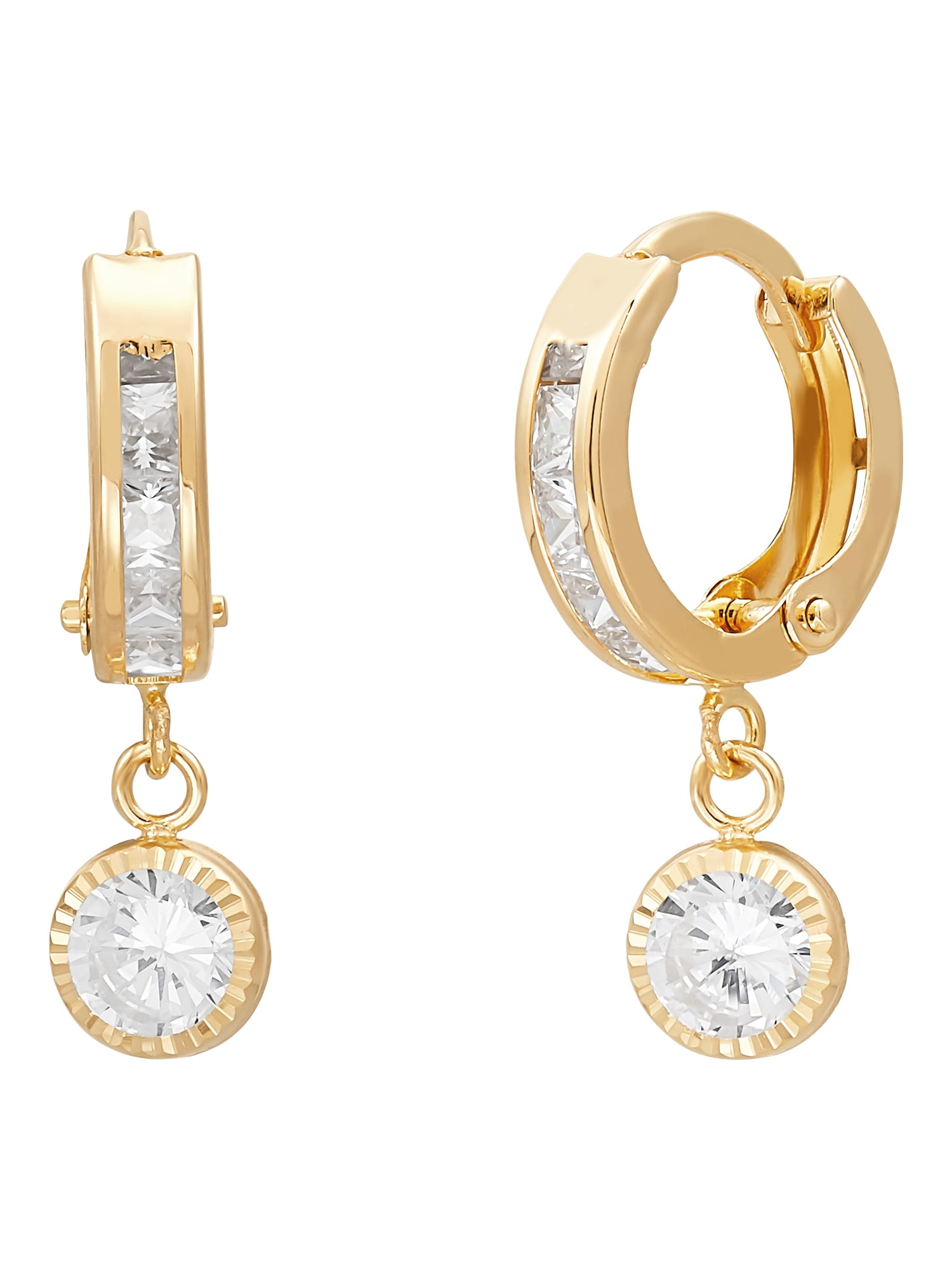 Brilliance Fine Jewelry Cubic Zirconia Earrings in 10K Yellow Gold